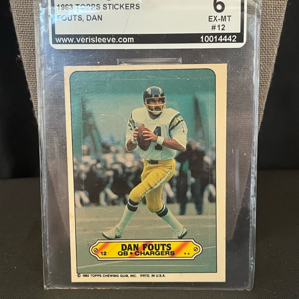 Vintage 1983 Topps Dan Fouts Football Card Yellow Green White